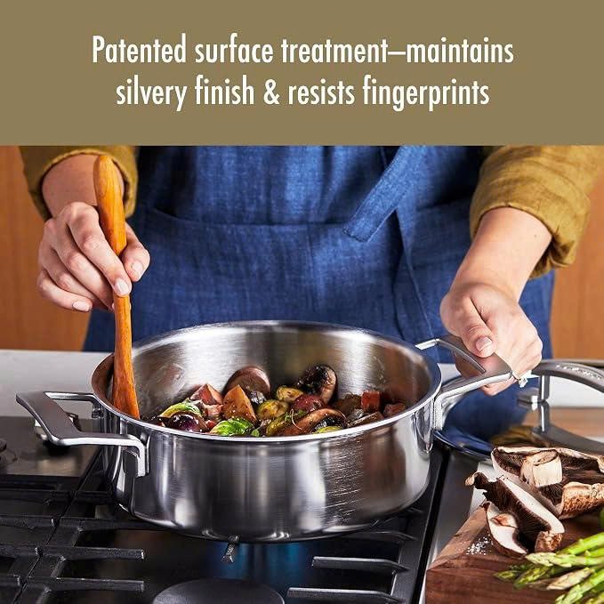 Demeyere Industry 5-Ply 3-qt Stainless Steel Deep Saute Pan